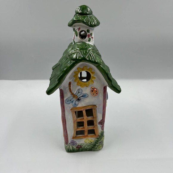 Pencil Tall Skinny Glazed Ceramic Spring Decor House Cottage Chicks Lady Bug - Picture 4 of 10